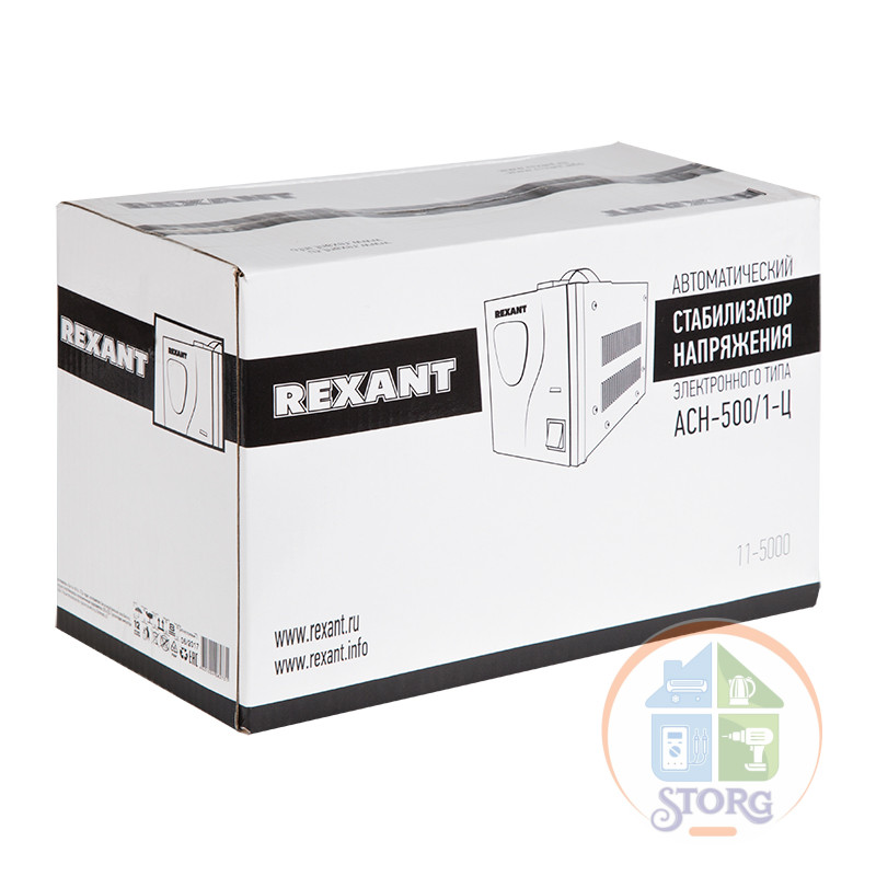 Стабилизатор напряжения релейный REXANT AСН-500/1-Ц (0.5 кВт, 140-260В, 12 мес гарантия)