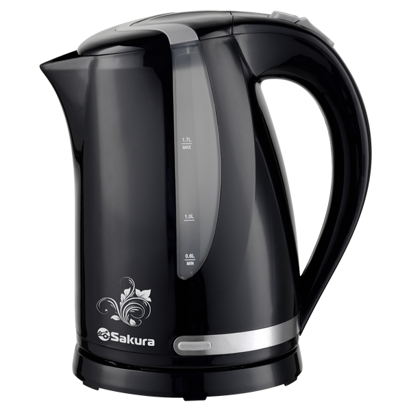 Чайник электрический SAKURA SA-2318BKG (Черный; Объем 1.7л; Мощность 2200Вт; Пластиковый; Подсветка)