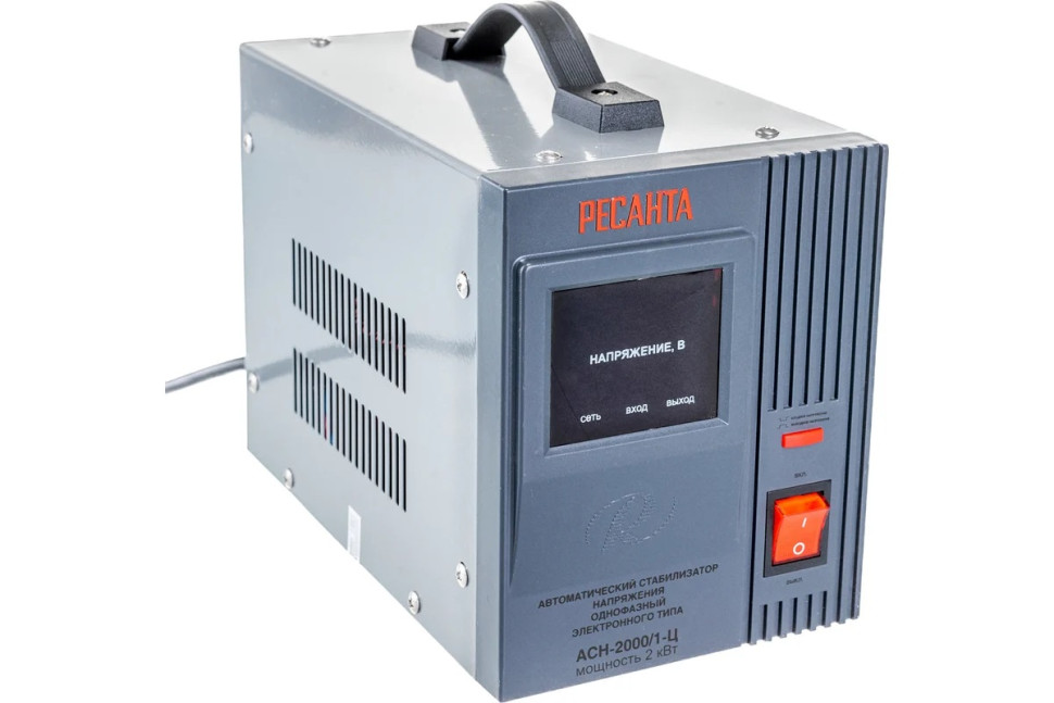 Стабилизатор напряжения релейный Ресанта АСН-2000/1-Ц 63/6/4 (2кВт, 140-260В, 12 мес гарантия)
