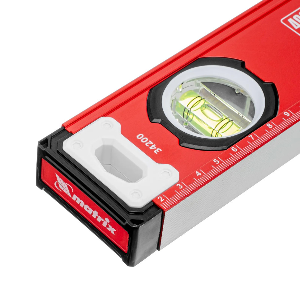 Уровень алюминиевый, фрезерованный, 3 глазка, 400 мм// Matrix