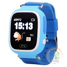 Детские часы телефон с gps трекером Smart baby watch Q80 синий