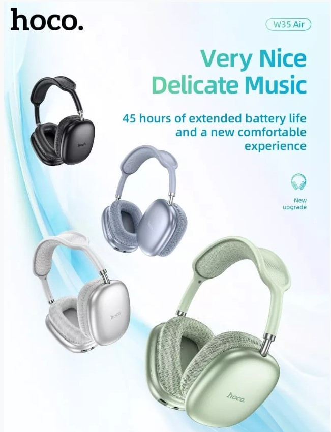 Bluetooth-наушники полноразмерные Bluetooth Hoco W35 Air (Blue) 5.3 400mah