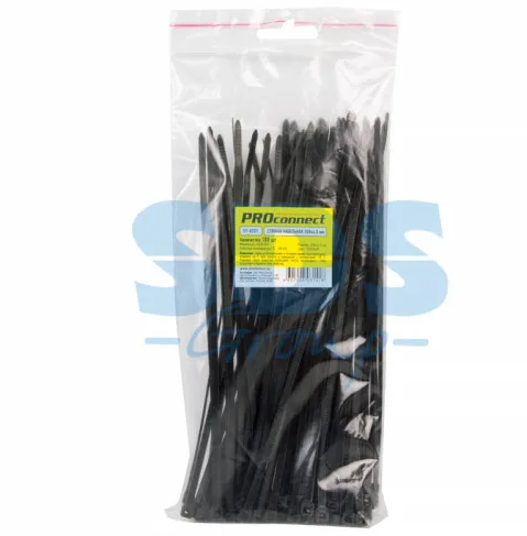 Хомут-стяжка (Nylon66), 7х500мм, черный (100шт) APM-7x500Bk
