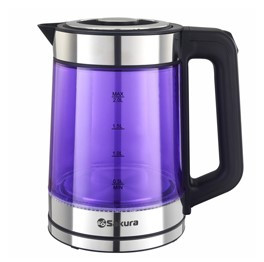 Чайник электрический SAKURA SA-2746V, 2.0л, 1500-1800Вт, стекло двухсл., с подсветкой