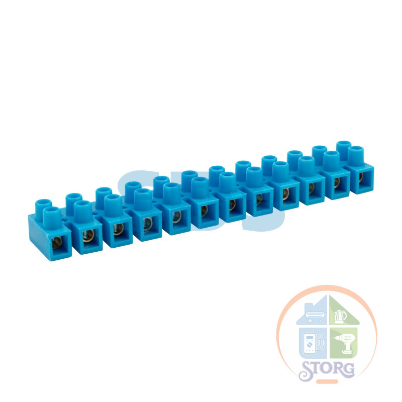 Клеммная винтовая колодка KВ-10 4-10, ток 10 A, полиэтилен синий REXANT (10 шт./уп.)