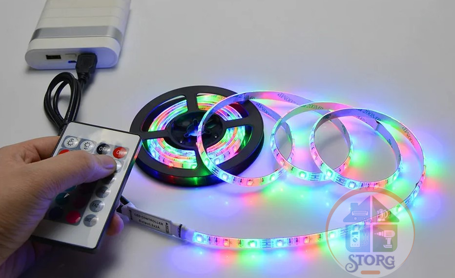 Светодиодная лента многоцветная USB с пультом YYC-5050RGB-3M SMD5050 RGB ( Бухта 3 метра )
