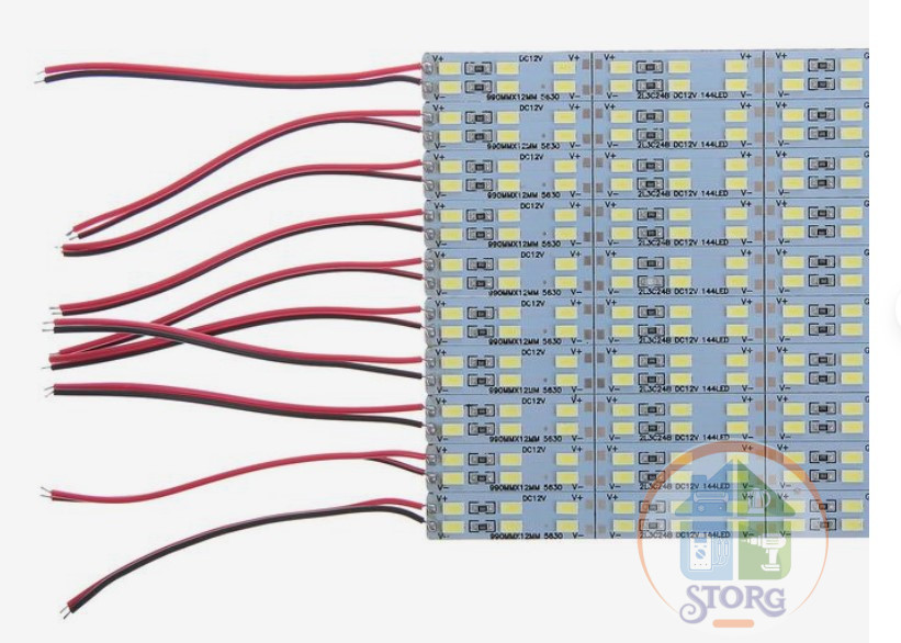 Светильник линейка 1 метр 22 Вт, 3600 Лм, SMD5630, 144 Led, 6500 K, 12 В, клеевая основа 2541868