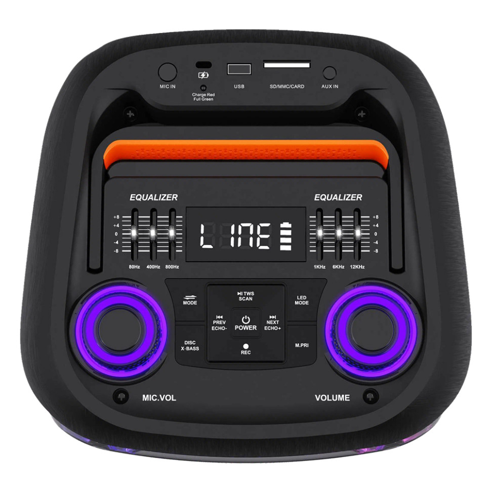 Портативная Bluetooth колонка 06" ELTRONIC 20-94 DANCE BOX 600, динамик 2шт/6.5", +2 микрофона, TWS