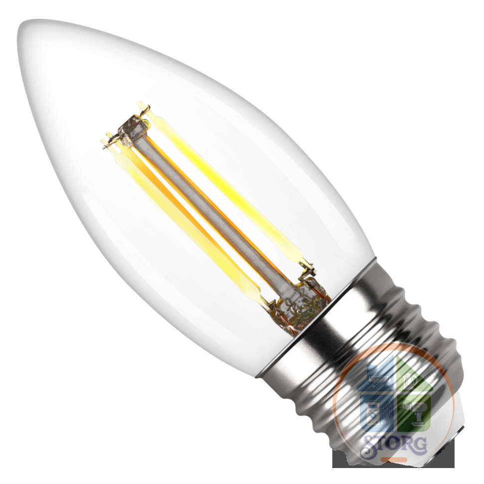 Филаментная лампа REV LED C37 E27 7W, 2700K, PREMIUM (FILAMENT), теплый свет