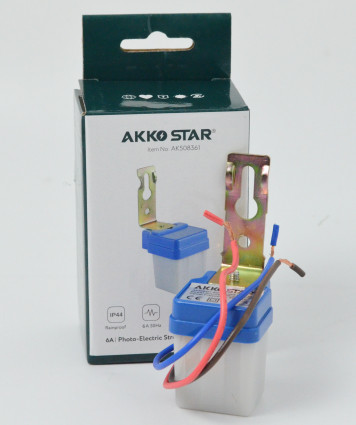 Датчик освещенности AKKOSTAR AC220V-240V/6A 50/60Hz фотореле Датчик освещенности AKKOSTAR AC220V-240V/6A 50/60Hz фотореле