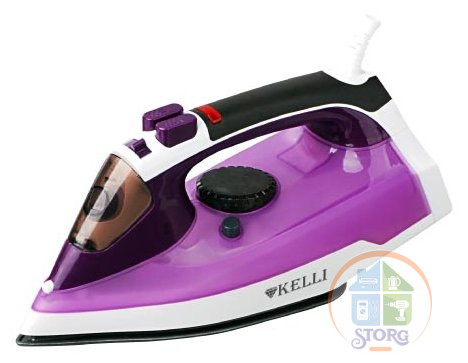 Утюг KELLI KL-1621 2200Вт, 2200Вт, паровой удар, постоянная подача пара, регулировка