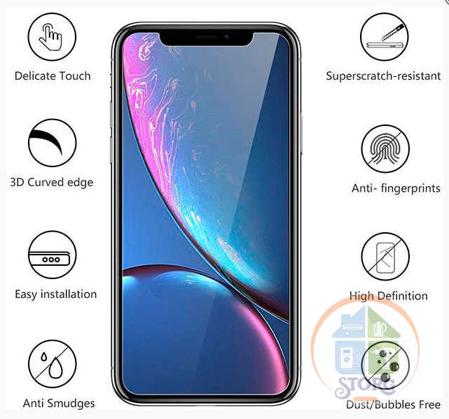 Стекло Защитное HORSE TEMPERED GLASS iPHONE 13 PRO 6.1 BLACK PREMIUM