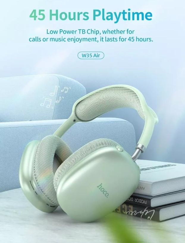 Bluetooth-наушники полноразмерные Bluetooth Hoco W35 Air (Green) 5.3 400mah Bluetooth-наушники полноразмерные Bluetooth Hoco W35 Air (Green) 5.3 400mah