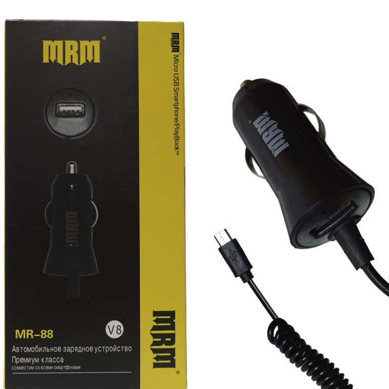 АЗУ MRM MR-88 5V/2,1A 1USB с кабелем Micro 1200mm Vitoi Black