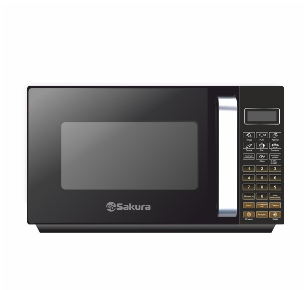 Микроволновая печь SAKURA SA-7057BK ( Черный, 700Вт, 20л, электр. управ., 6 реж. мощ., 26.2×45.2×36)