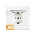 90960012 Розетка 1я с з/к  с крышкой белая VIKO Karre