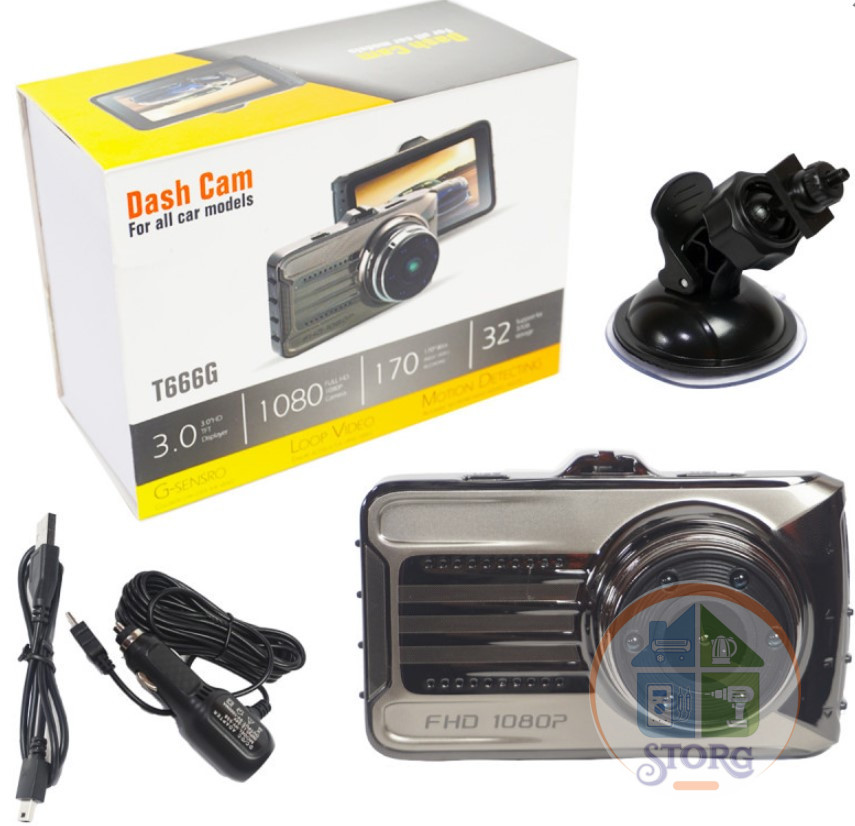 Видеорегистратор Dash Cam T666G 1080 Full HD