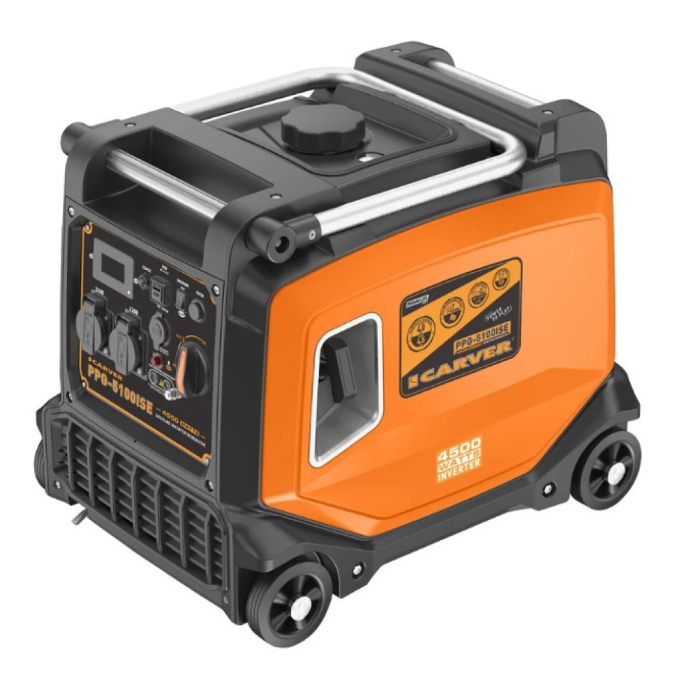 Генератор бензиновый инверторный Carver PPG -5100ISE (4/4.5кВт, 230В, 1фаза, 4такт., ручн./эл.старт)