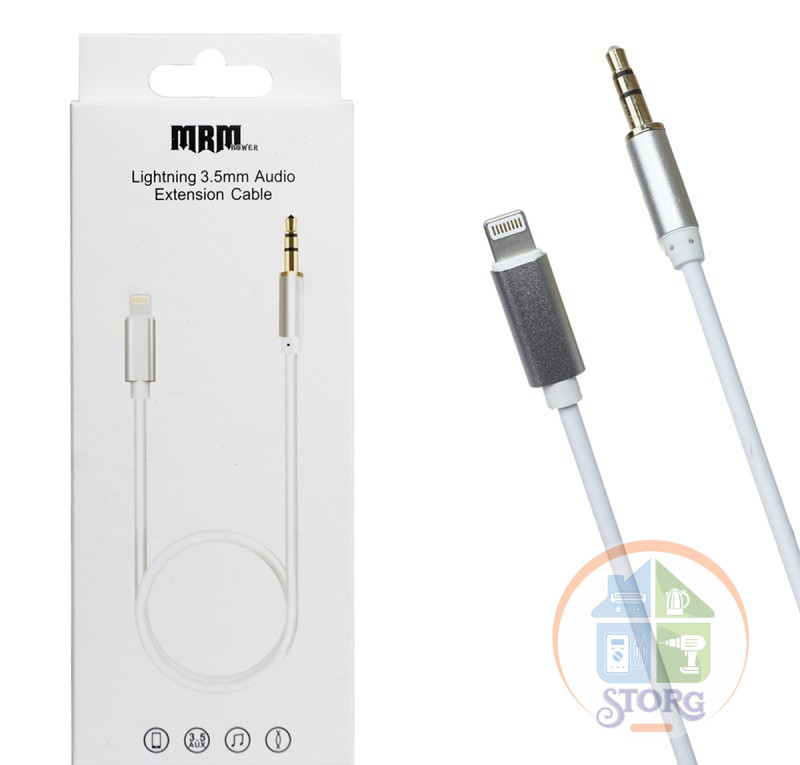 Адаптер Connect M12 Lightning 3.5mm Audio extension cable 1m white ky122