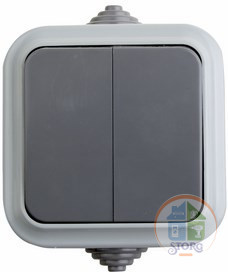 Выключатель двухклавишный  влагозащ. открытой установки IP54 10 А REXANT