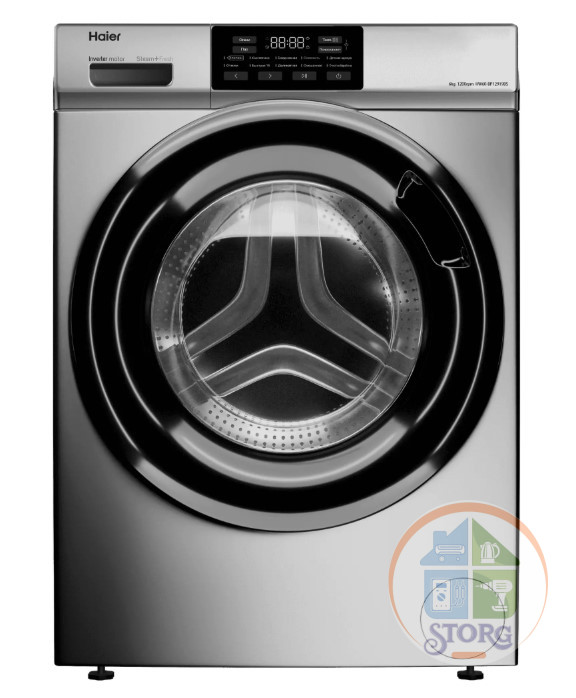 Стиральная машина Haier HW60-BP12919BS 6кг, 1200об/мин, Инверторный мотор, Пар, Дозагрузка белья