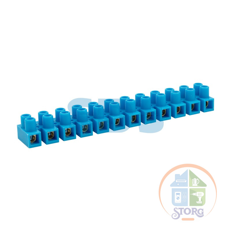 Клеммная винтовая колодка KВ-14 6-14, ток 20 A, полиэтилен синий REXANT (10 шт./уп.)