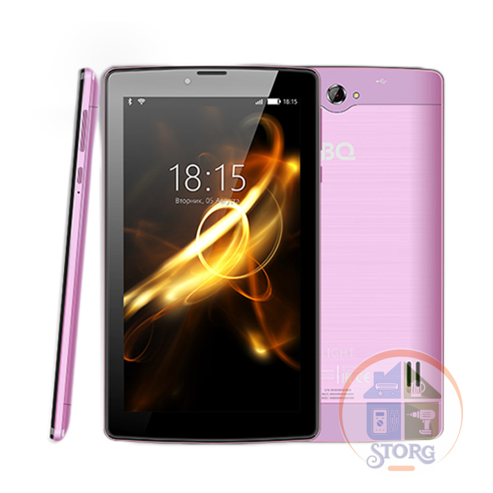 Планшет BQ-7083G Light Violet 8Gb+3G/7" TN (1024x600)/SC7731C (4x1.0 GHz)/1Gb/0.3MP/A7.0/2400mAh
