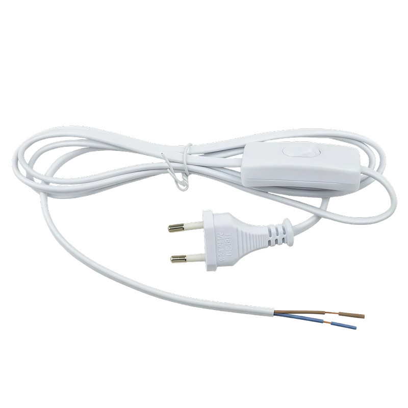 Кабель питания для БРА с вкл/выкл SPARTUM YK796W 1200мм, белый (в индивид. пакетике)