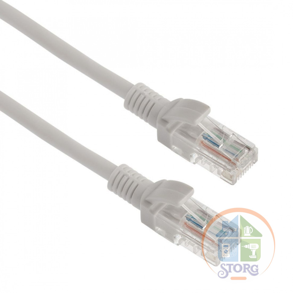 Патч-корд U/UTP, CAT5E, RJ45-RJ45, PVC серый, 1 м REXANT