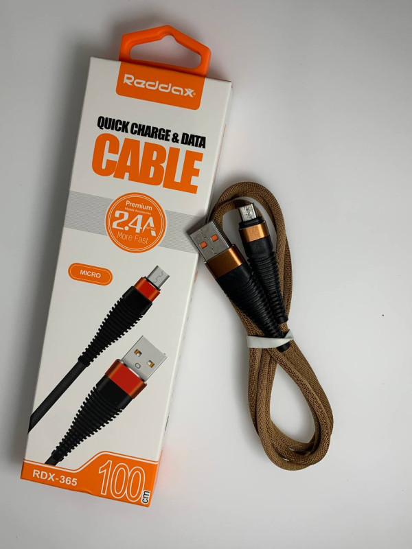 USB кабель Reddax RDX-365 micro usb 1м нейлон (brown)