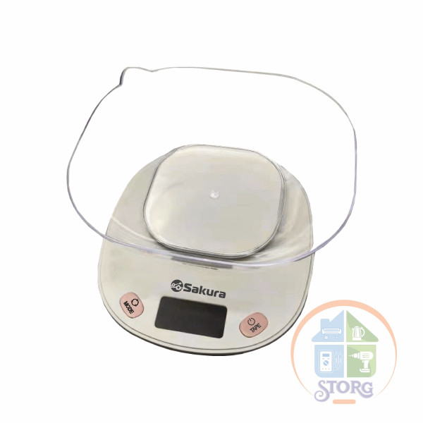 Весы кухонные электронные SAKURA SA-6054PG (Роз/серый;Нагрузка 5кг;Дел 1г; LED дисплей 48х24мм)
