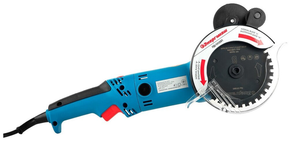 Пила двухдисковая электрическая Энергомаш ПД-13125П, 1300 Вт,125 мм, глуб.28 мм поворот.ручка, кейс