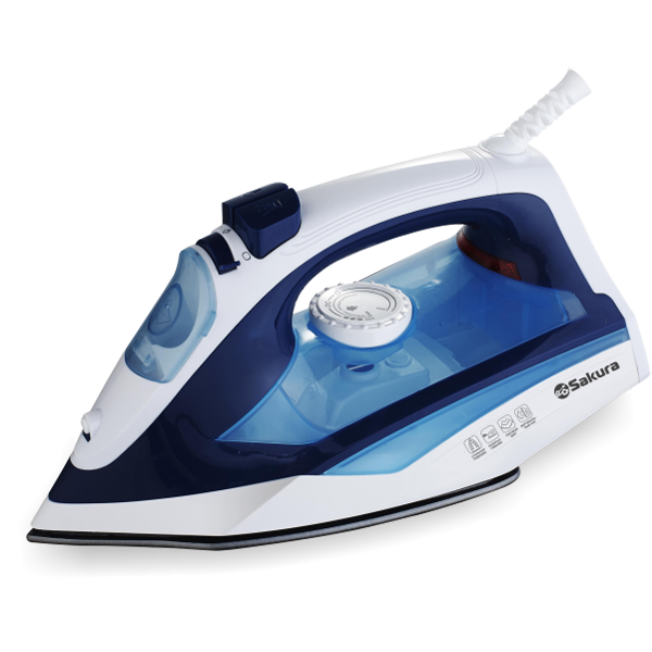 Утюг SAKURA SA-3052SBL, синий/белый, 2400Вт, объем резерв 290мл, паровой удар