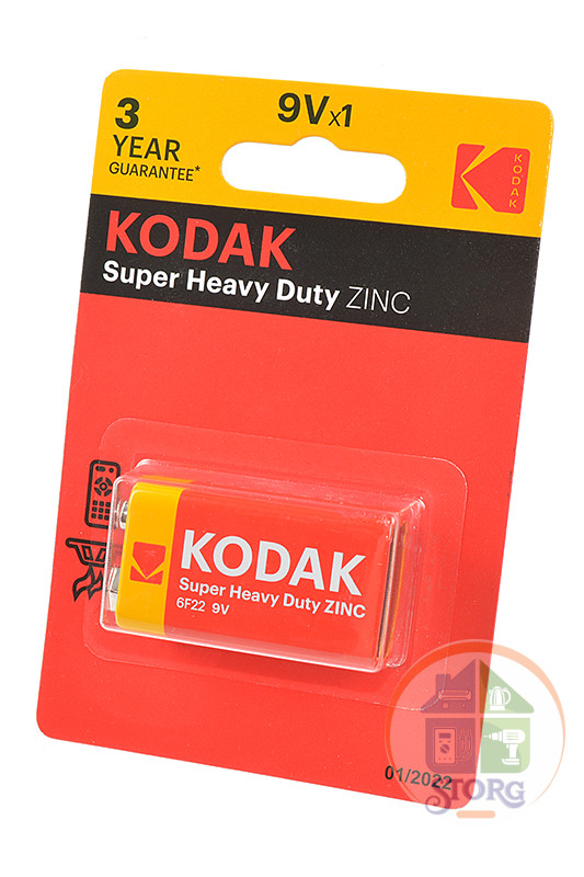 Элемент питания KODAK 6F22/1BL Super Heavy Duty