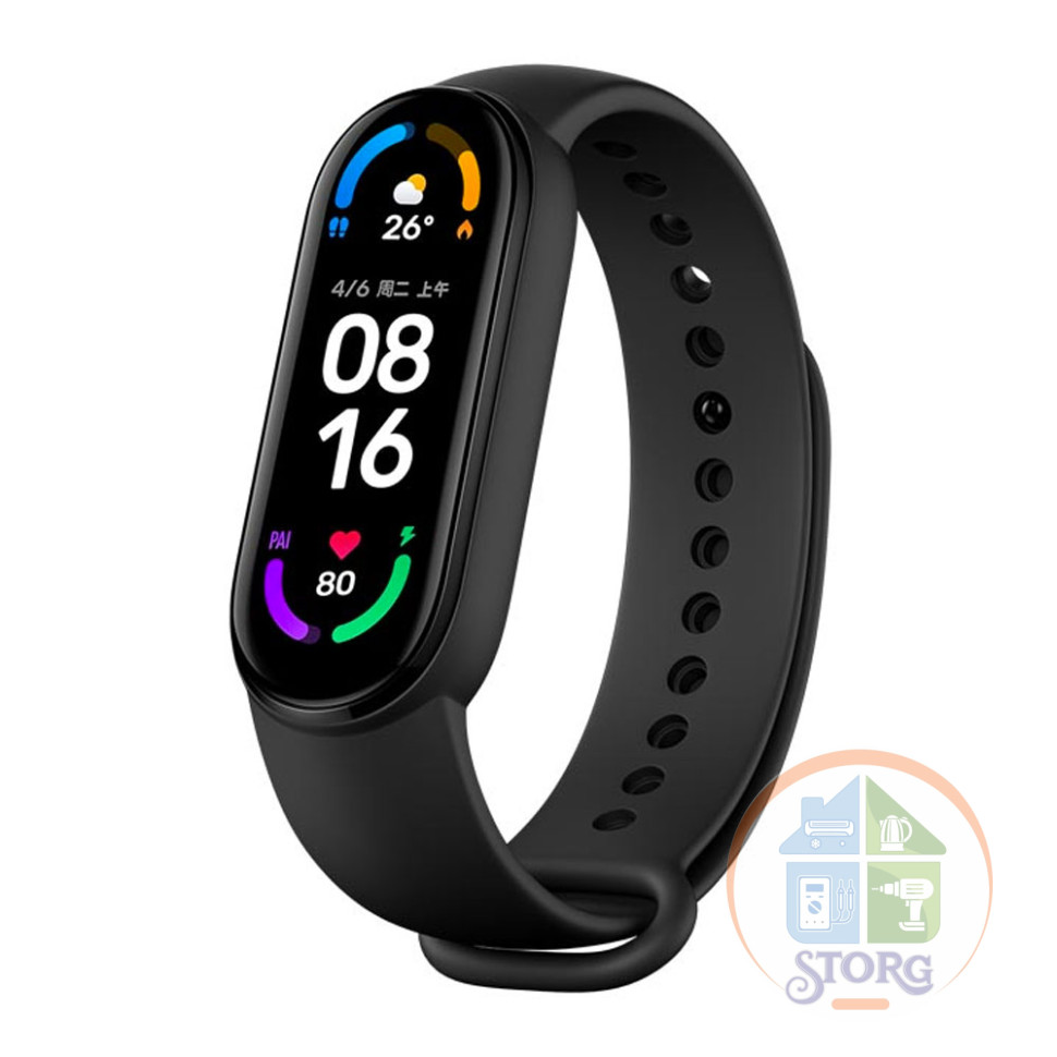 Силиконовый ремешок для Xiaomi Mi Band 5/6 черный Original