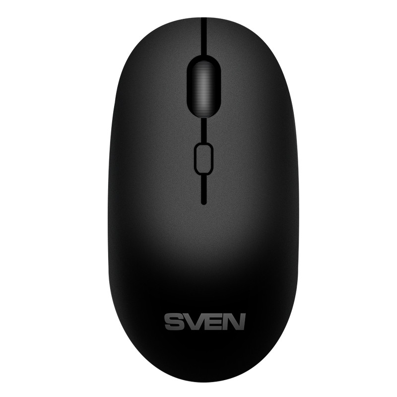 Мышь беспроводная SVEN RX-222W черный, 1800 dpi, радиоканал, Bluetooth, USB, кнопки - 4