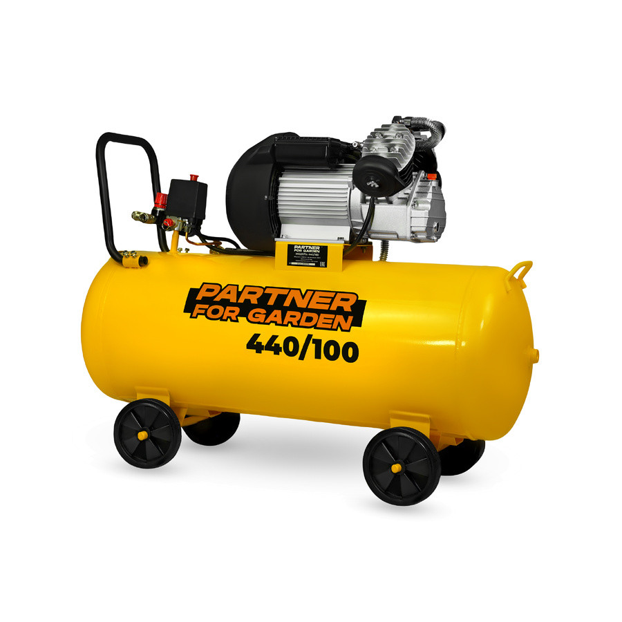 Компрессор воздушный Partner for Garden 440/100 (220В, 2 цилин, 2,2кВт, 100л, 8 бар, 440 л/мин)