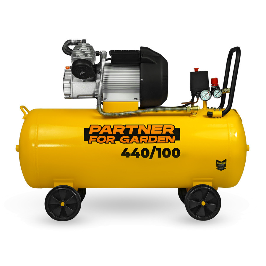 Компрессор воздушный Partner for Garden 440/100 (220В, 2 цилин, 2,2кВт, 100л, 8 бар, 440 л/мин)