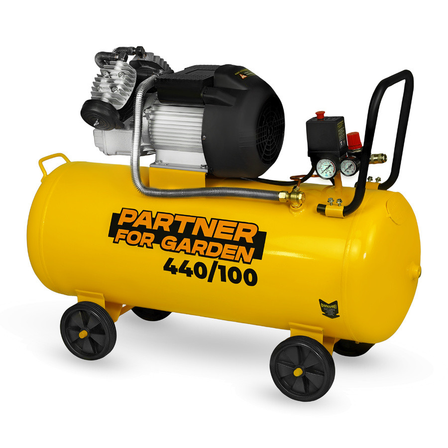 Компрессор воздушный Partner for Garden 440/100 (220В, 2 цилин, 2,2кВт, 100л, 8 бар, 440 л/мин)