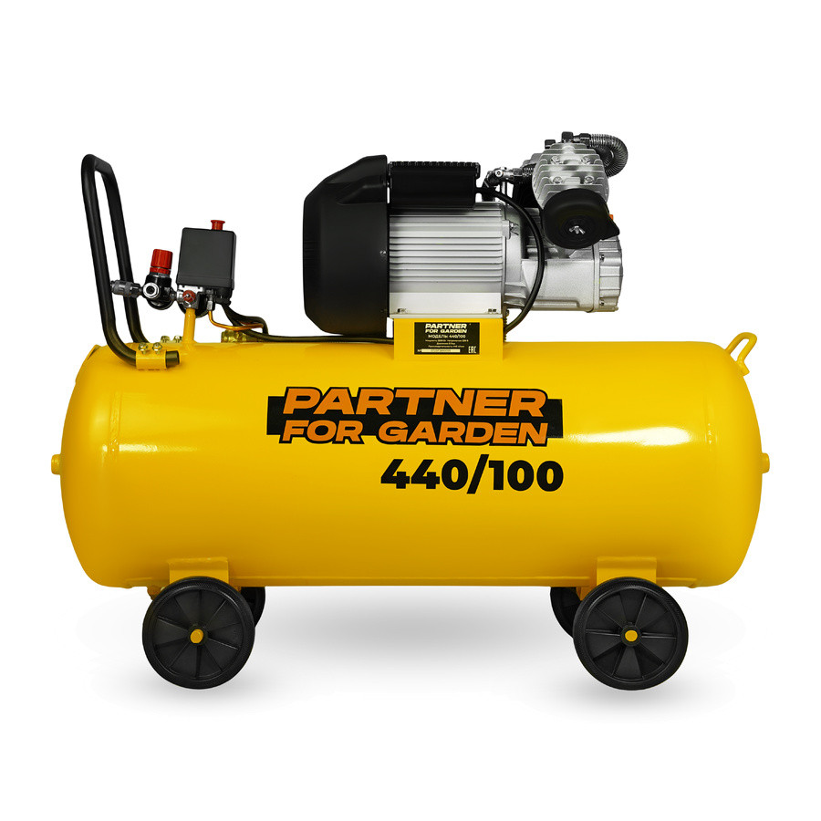 Компрессор воздушный Partner for Garden 440/100 (220В, 2 цилин, 2,2кВт, 100л, 8 бар, 440 л/мин)
