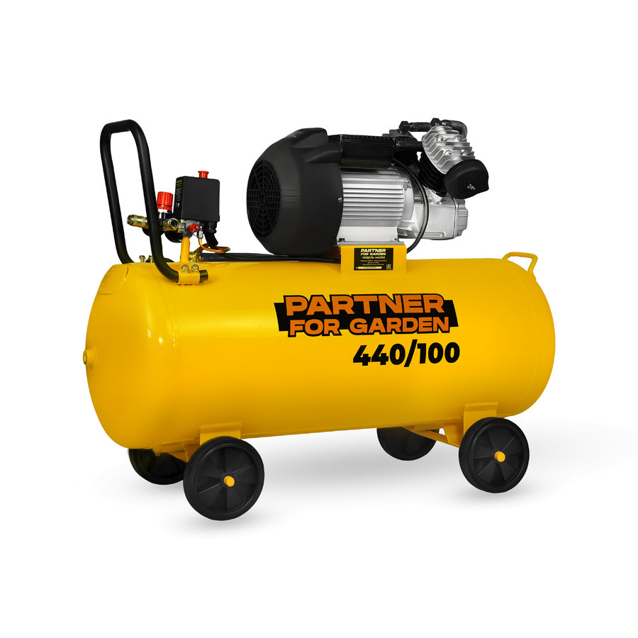 Компрессор воздушный Partner for Garden 440/100 (220В, 2 цилин, 2,2кВт, 100л, 8 бар, 440 л/мин)