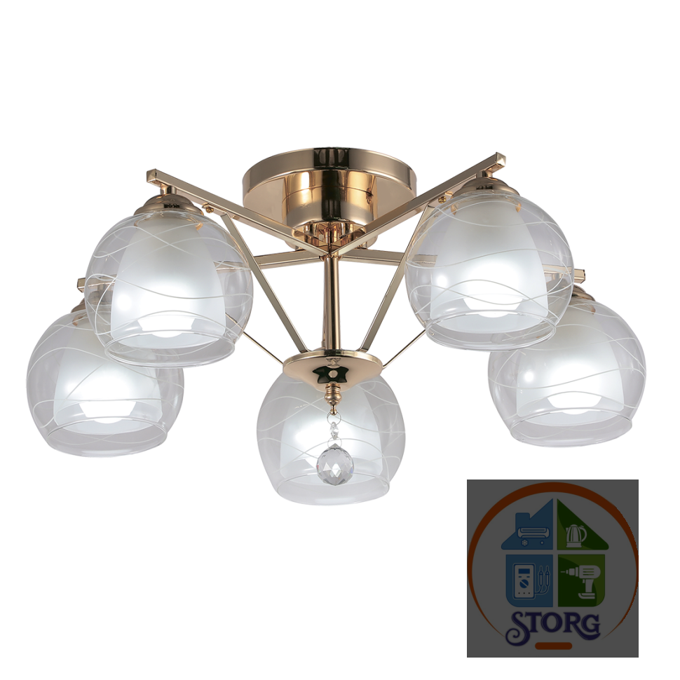 Люстра подвесная MODERN 177/5 5хE27, 580х580х280мм, золото, REV Ritter