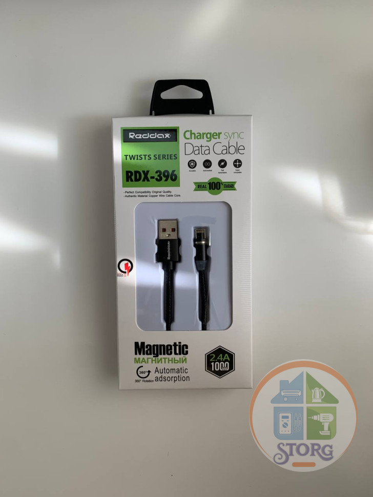 USB кабель Reddax RDX-396 lighting Magnetic в оплетке (black)