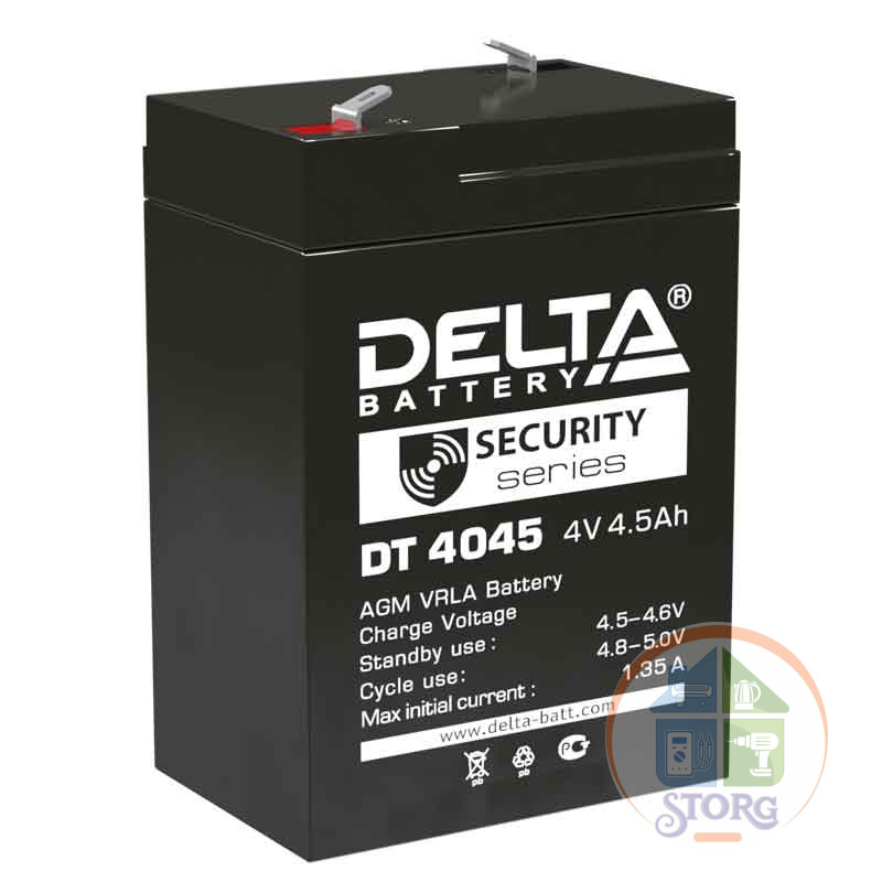 Аккумулятор DELTA  AGM-DT 4045 4v 4.5A (70х47х105)