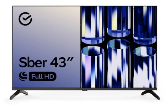 43" Телевизор Sber SDX 43F2122B черный 1920x1080, Full HD, 60 Гц, Wi-Fi, Smart TV, Салют ТВ