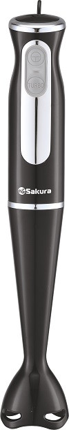 Блендер погружной SAKURA SA-6248BK, черный, 600Вт, Турбо, 2 скорости, лезвия из нержавеющей стали