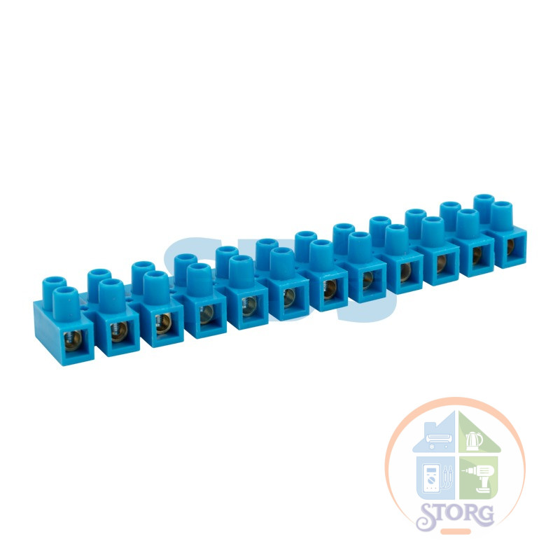 Клеммная винтовая колодка KВ-16 6-16, ток 30 A, полиэтилен синий REXANT (10 шт./уп.)