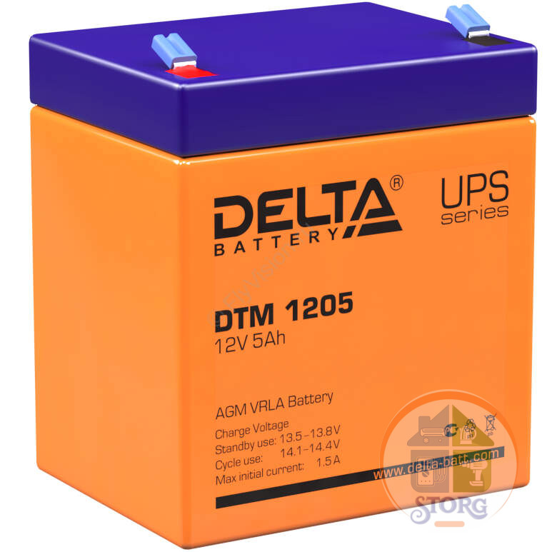 Аккумулятор DELTA  AGM-DTM 1205 12V 5A (90х70х107)