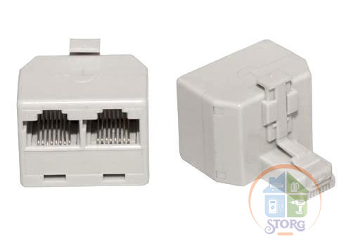Компьютерный двойник RJ-45(8P-8C) (штекер - 2 гнезда)  REXANT