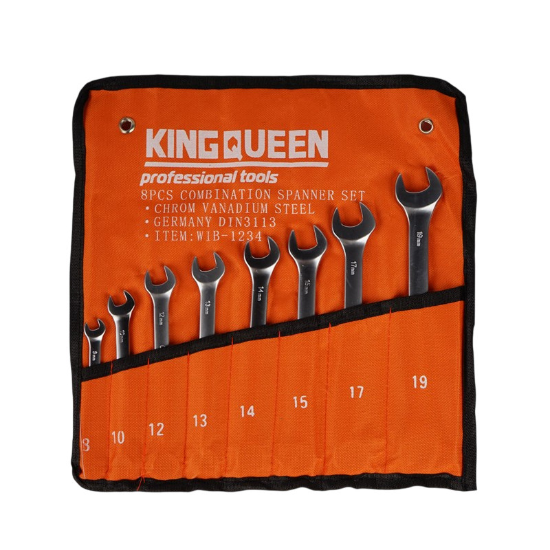 Набор ключей комбинированных KINGQUEEN, 8шт, 8-19 в сумке 8PCS8-19MM
